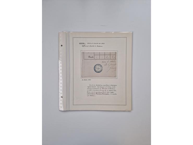 MODENA: 1691/1865, über 140 Briefe und Dokumente, viele mit seltenen Stempeln ab ca. 1806, dabei u.a. Expressbrief an den Bür