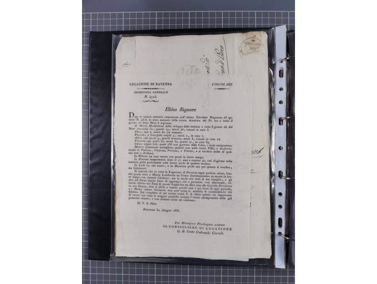 KIRCHENSTAAT: 1835/37, Sammlung von über 80 Dokumenten und Briefen zu den päpstlichen Sanitätszirkularen “Circolare di Sanità