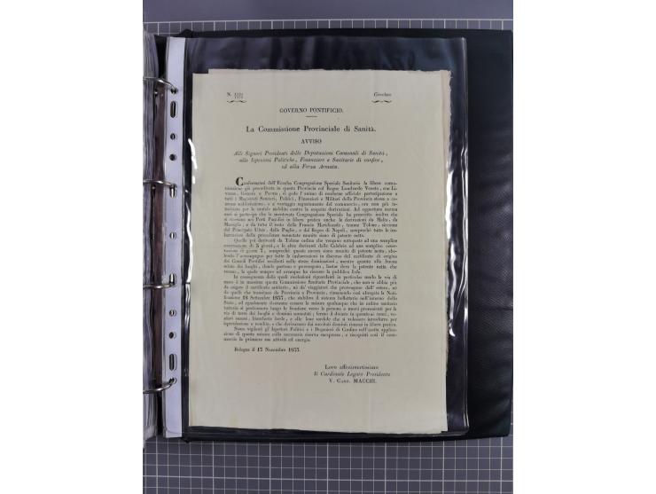 KIRCHENSTAAT: 1835/37, Sammlung von über 80 Dokumenten und Briefen zu den päpstlichen Sanitätszirkularen “Circolare di Sanità