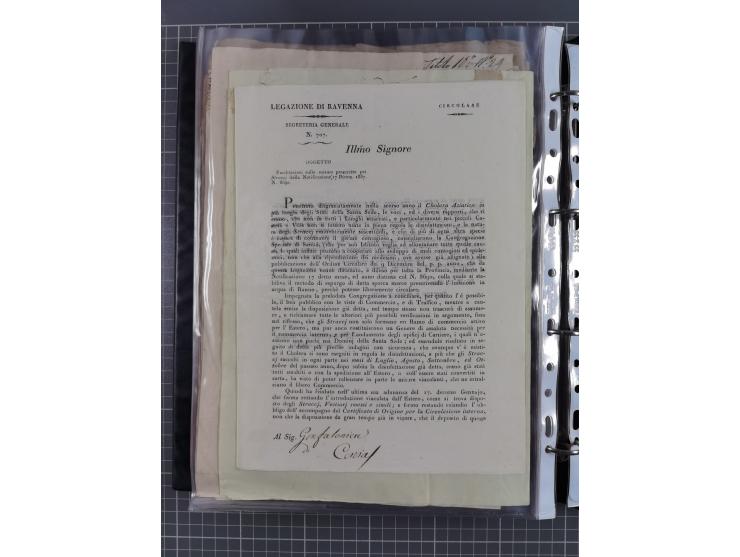 KIRCHENSTAAT: 1835/37, Sammlung von über 80 Dokumenten und Briefen zu den päpstlichen Sanitätszirkularen “Circolare di Sanità