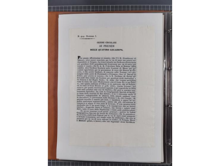 KIRCHENSTAAT: 1835/37, Sammlung von über 80 Dokumenten und Briefen zu den päpstlichen Sanitätszirkularen “Circolare di Sanità