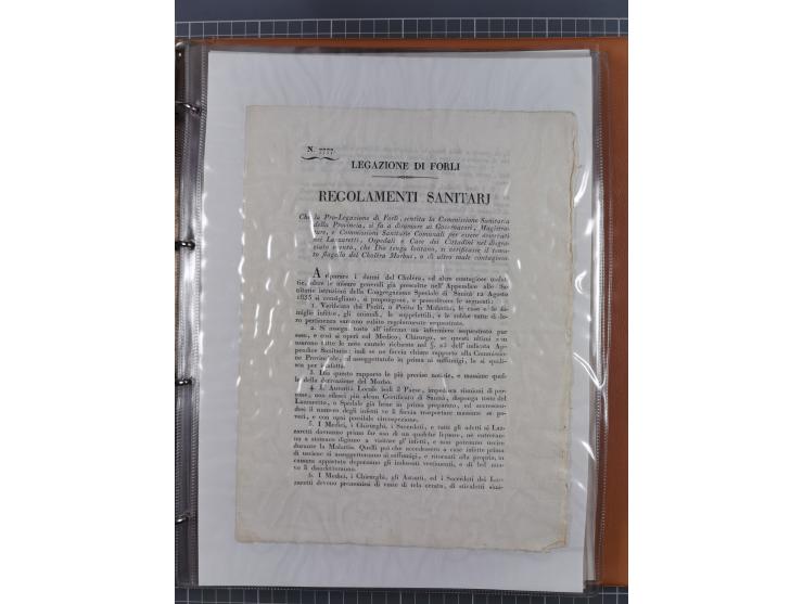 KIRCHENSTAAT: 1835/37, Sammlung von über 80 Dokumenten und Briefen zu den päpstlichen Sanitätszirkularen “Circolare di Sanità