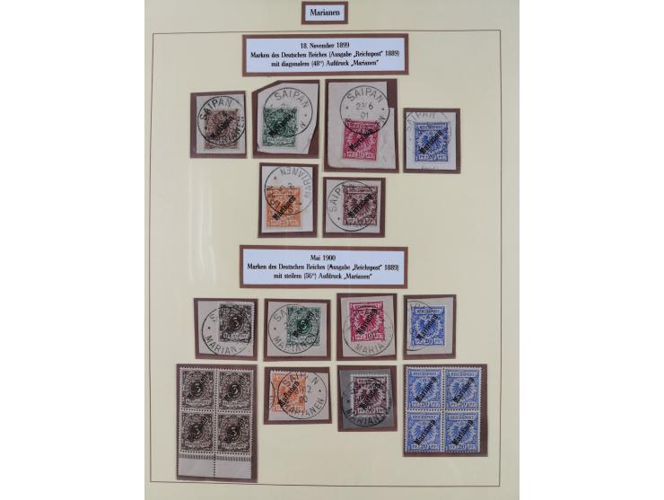 1899/1901, in den Hauptnummern kpl. Sammlung auf Briefstücken. Dabei Mi.-Nr. 1I (Stempel Sorte II, FA Jäschke-L. BPP), Mi.-Nr