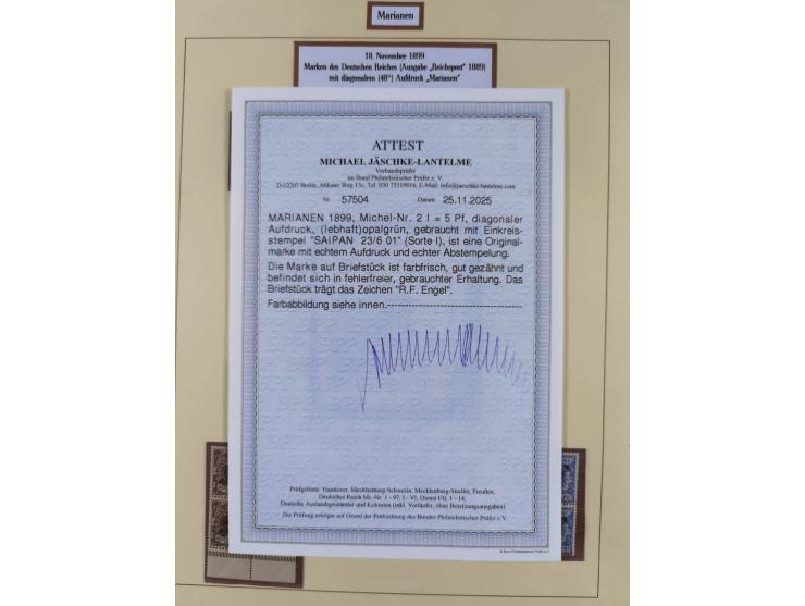 1899/1901, in den Hauptnummern kpl. Sammlung auf Briefstücken. Dabei Mi.-Nr. 1I (Stempel Sorte II, FA Jäschke-L. BPP), Mi.-Nr