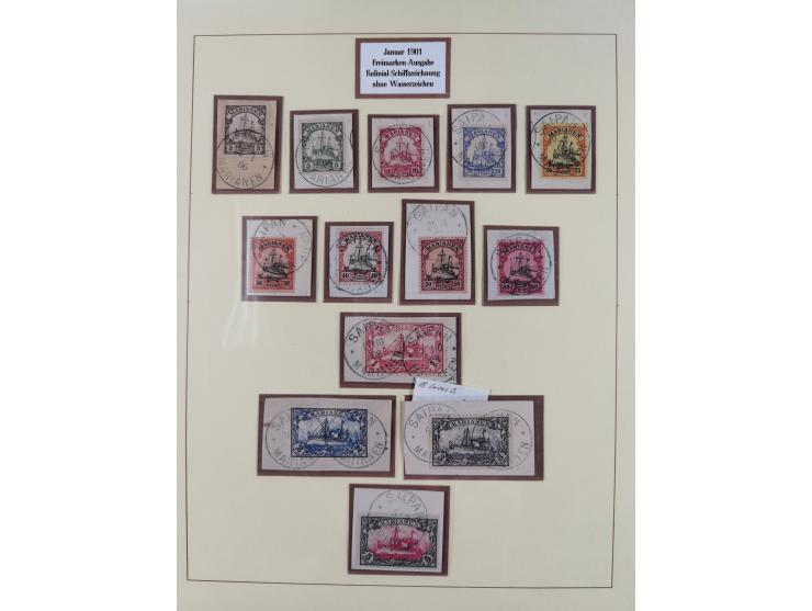 1899/1901, in den Hauptnummern kpl. Sammlung auf Briefstücken. Dabei Mi.-Nr. 1I (Stempel Sorte II, FA Jäschke-L. BPP), Mi.-Nr