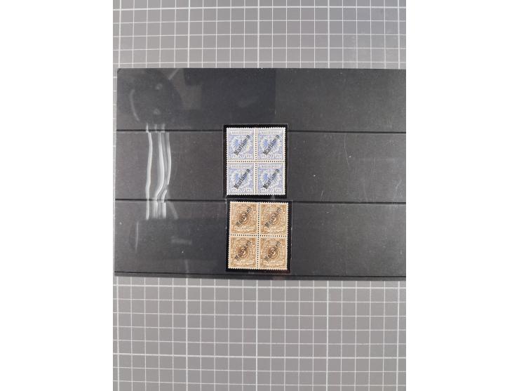 1899/1901, in den Hauptnummern kpl. Sammlung auf Briefstücken. Dabei Mi.-Nr. 1I (Stempel Sorte II, FA Jäschke-L. BPP), Mi.-Nr