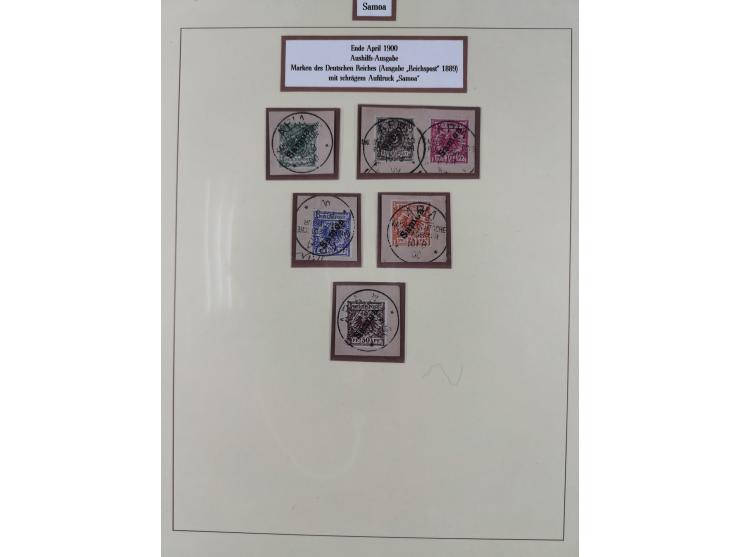 1900/01, Sammlung auf Briefstücken mit Mi.-Nr. 11-6 und 7-19 kpl., bessere Werte meist signiert, in guter Erhaltung