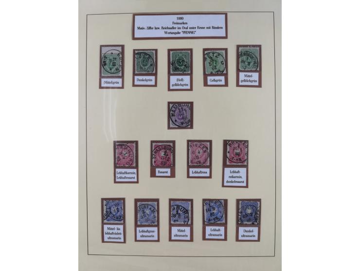 1872/1916, gestempelte Sammlung inkl. Dienstmarken mit kleinem Teil “ NDP Reichspost-Vorläufer” mit vielen besseren Werten, F