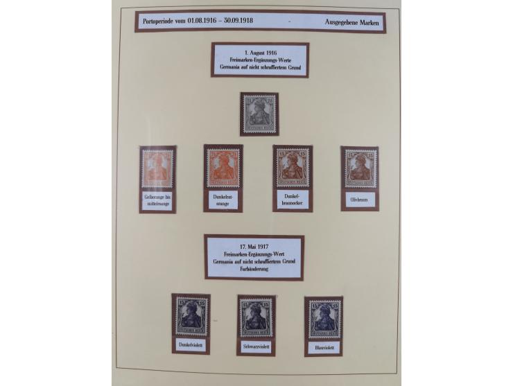 1916/23, postfrische Sammlung inkl. Dienstmarken mit reichlich Farben. Dabei u.a. Mi.-Nr. 104d (FA Tworek BPP), &nbsp;Mi.-Nr.