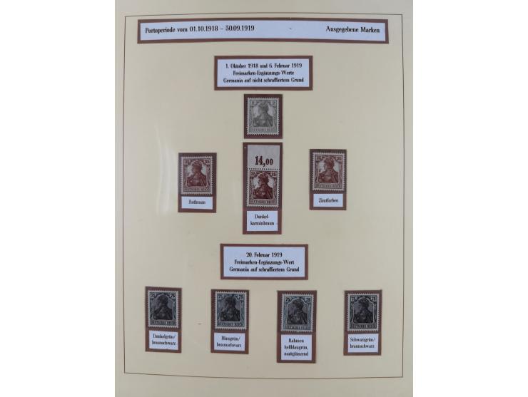 1916/23, postfrische Sammlung inkl. Dienstmarken mit reichlich Farben. Dabei u.a. Mi.-Nr. 104d (FA Tworek BPP), &nbsp;Mi.-Nr.