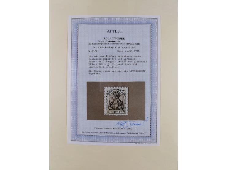 1916/23, postfrische Sammlung inkl. Dienstmarken mit reichlich Farben. Dabei u.a. Mi.-Nr. 104d (FA Tworek BPP), &nbsp;Mi.-Nr.