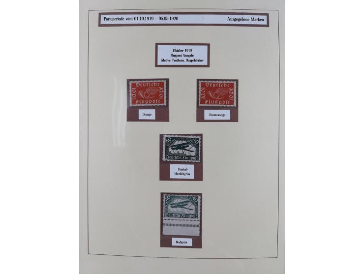 1916/23, postfrische Sammlung inkl. Dienstmarken mit reichlich Farben. Dabei u.a. Mi.-Nr. 104d (FA Tworek BPP), &nbsp;Mi.-Nr.