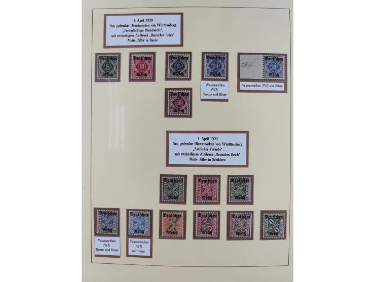 1916/23, postfrische Sammlung inkl. Dienstmarken mit reichlich Farben. Dabei u.a. Mi.-Nr. 104d (FA Tworek BPP), &nbsp;Mi.-Nr.