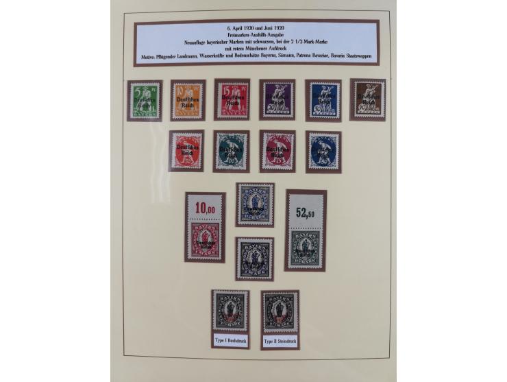 1916/23, postfrische Sammlung inkl. Dienstmarken mit reichlich Farben. Dabei u.a. Mi.-Nr. 104d (FA Tworek BPP), &nbsp;Mi.-Nr.