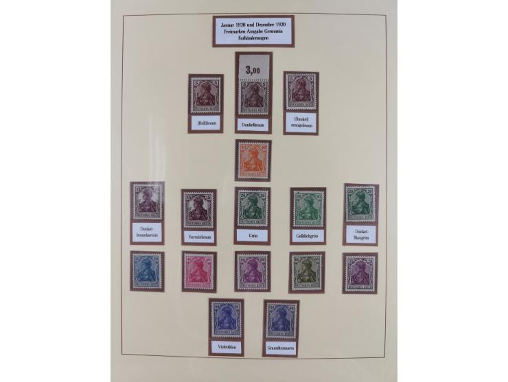 1916/23, postfrische Sammlung inkl. Dienstmarken mit reichlich Farben. Dabei u.a. Mi.-Nr. 104d (FA Tworek BPP), &nbsp;Mi.-Nr.