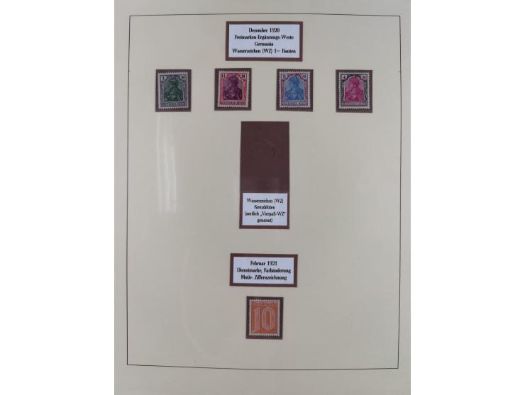 1916/23, postfrische Sammlung inkl. Dienstmarken mit reichlich Farben. Dabei u.a. Mi.-Nr. 104d (FA Tworek BPP), &nbsp;Mi.-Nr.