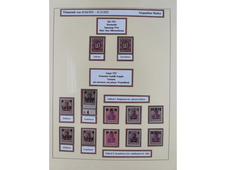1916/23, postfrische Sammlung inkl. Dienstmarken mit reichlich Farben. Dabei u.a. Mi.-Nr. 104d (FA Tworek BPP), &nbsp;Mi.-Nr.