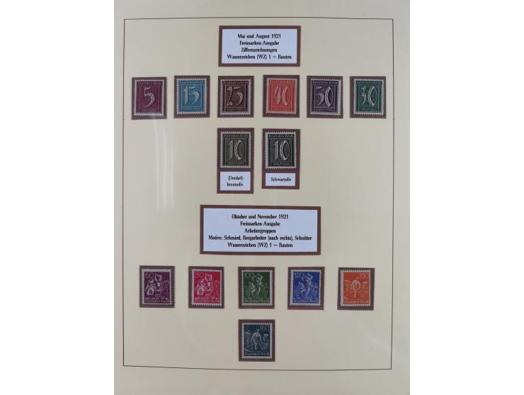 1916/23, postfrische Sammlung inkl. Dienstmarken mit reichlich Farben. Dabei u.a. Mi.-Nr. 104d (FA Tworek BPP), &nbsp;Mi.-Nr.