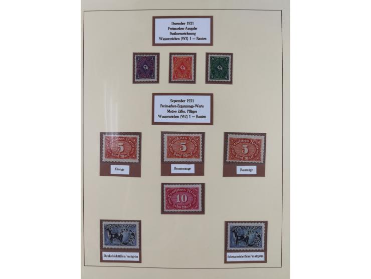 1916/23, postfrische Sammlung inkl. Dienstmarken mit reichlich Farben. Dabei u.a. Mi.-Nr. 104d (FA Tworek BPP), &nbsp;Mi.-Nr.