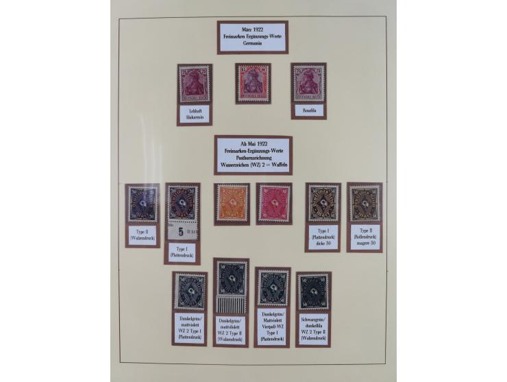 1916/23, postfrische Sammlung inkl. Dienstmarken mit reichlich Farben. Dabei u.a. Mi.-Nr. 104d (FA Tworek BPP), &nbsp;Mi.-Nr.