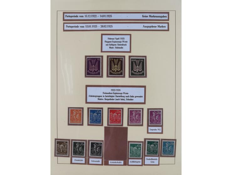 1916/23, postfrische Sammlung inkl. Dienstmarken mit reichlich Farben. Dabei u.a. Mi.-Nr. 104d (FA Tworek BPP), &nbsp;Mi.-Nr.