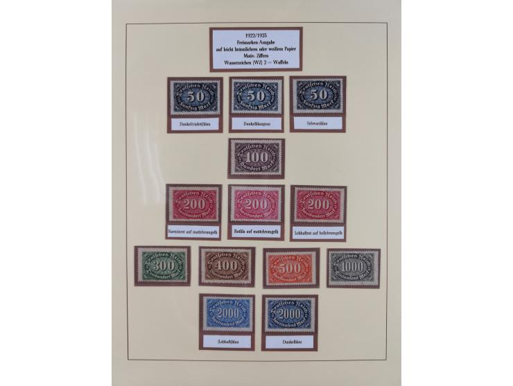 1916/23, postfrische Sammlung inkl. Dienstmarken mit reichlich Farben. Dabei u.a. Mi.-Nr. 104d (FA Tworek BPP), &nbsp;Mi.-Nr.