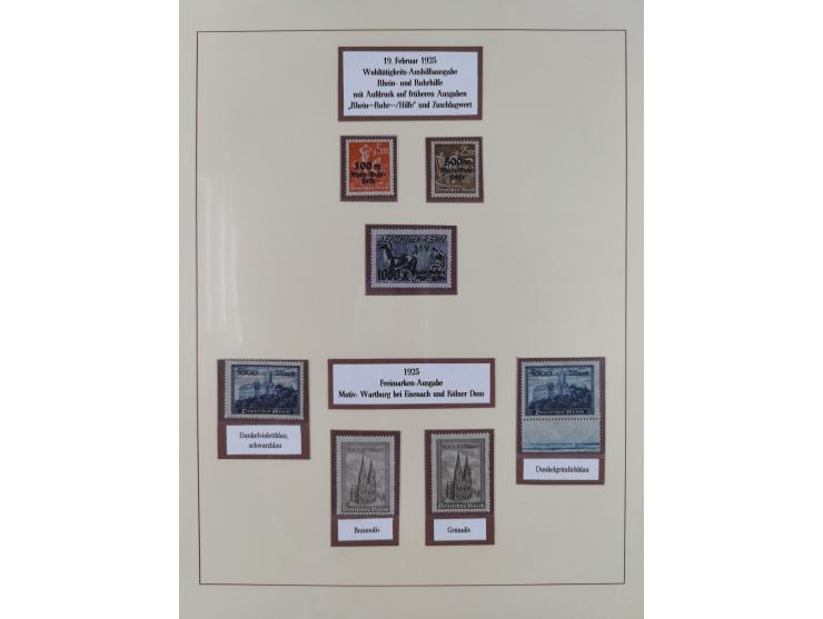 1916/23, postfrische Sammlung inkl. Dienstmarken mit reichlich Farben. Dabei u.a. Mi.-Nr. 104d (FA Tworek BPP), &nbsp;Mi.-Nr.