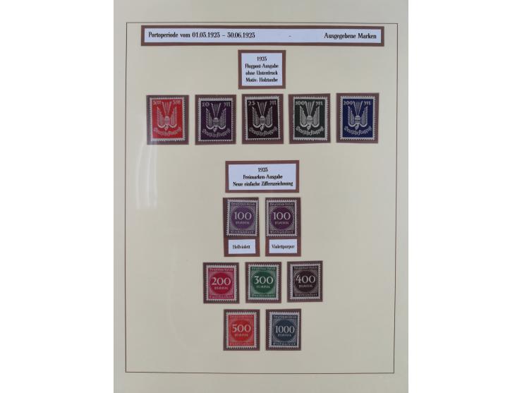 1916/23, postfrische Sammlung inkl. Dienstmarken mit reichlich Farben. Dabei u.a. Mi.-Nr. 104d (FA Tworek BPP), &nbsp;Mi.-Nr.