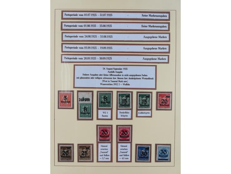 1916/23, postfrische Sammlung inkl. Dienstmarken mit reichlich Farben. Dabei u.a. Mi.-Nr. 104d (FA Tworek BPP), &nbsp;Mi.-Nr.
