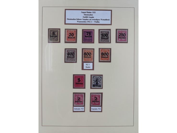 1916/23, postfrische Sammlung inkl. Dienstmarken mit reichlich Farben. Dabei u.a. Mi.-Nr. 104d (FA Tworek BPP), &nbsp;Mi.-Nr.