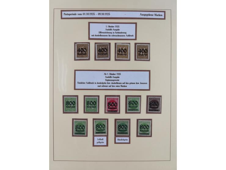 1916/23, postfrische Sammlung inkl. Dienstmarken mit reichlich Farben. Dabei u.a. Mi.-Nr. 104d (FA Tworek BPP), &nbsp;Mi.-Nr.