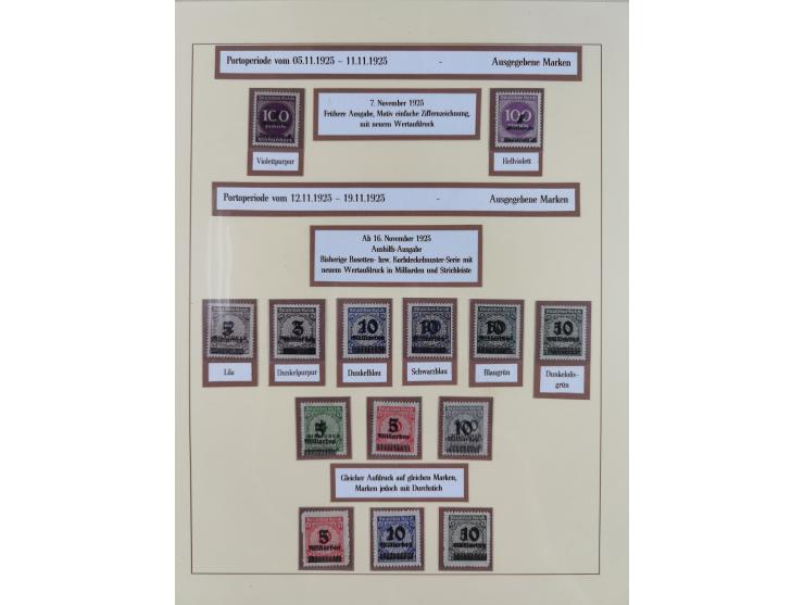 1916/23, postfrische Sammlung inkl. Dienstmarken mit reichlich Farben. Dabei u.a. Mi.-Nr. 104d (FA Tworek BPP), &nbsp;Mi.-Nr.