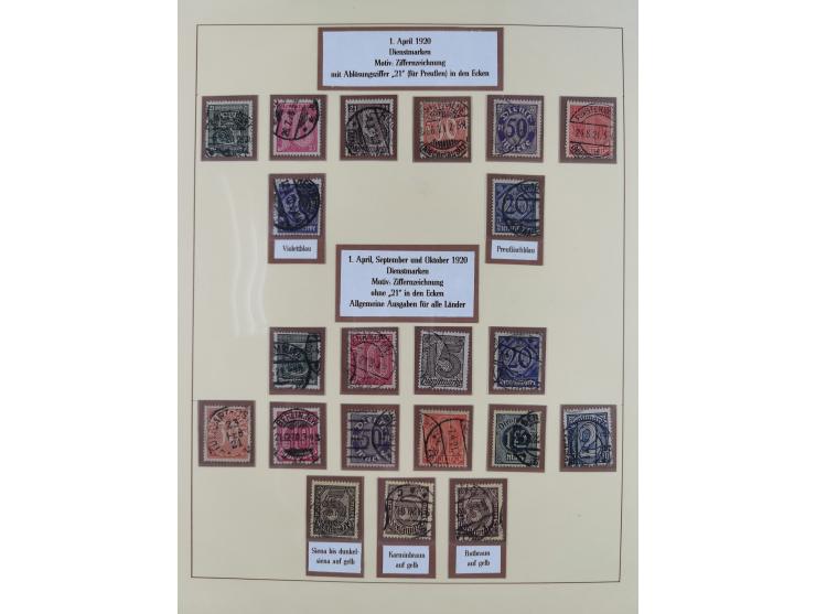 1916/23, gestempelte Sammlung inkl. Dienst mit besseren Marken und Farben. Dabei u.a. Mi.-Nr. 151Y (FA Peschl BPP), Mi.-Nr. 1