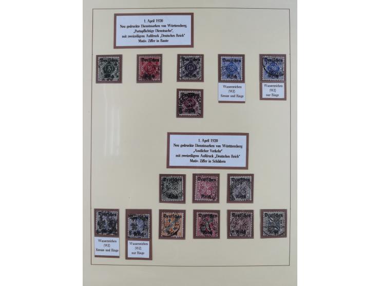 1916/23, gestempelte Sammlung inkl. Dienst mit besseren Marken und Farben. Dabei u.a. Mi.-Nr. 151Y (FA Peschl BPP), Mi.-Nr. 1