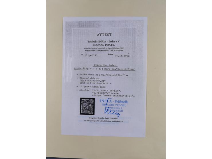 1916/23, gestempelte Sammlung inkl. Dienst mit besseren Marken und Farben. Dabei u.a. Mi.-Nr. 151Y (FA Peschl BPP), Mi.-Nr. 1