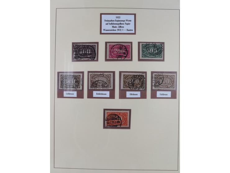 1916/23, gestempelte Sammlung inkl. Dienst mit besseren Marken und Farben. Dabei u.a. Mi.-Nr. 151Y (FA Peschl BPP), Mi.-Nr. 1