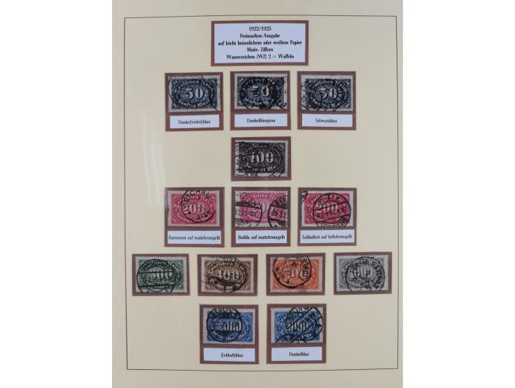 1916/23, gestempelte Sammlung inkl. Dienst mit besseren Marken und Farben. Dabei u.a. Mi.-Nr. 151Y (FA Peschl BPP), Mi.-Nr. 1