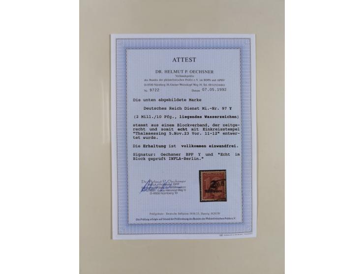 1916/23, gestempelte Sammlung inkl. Dienst mit besseren Marken und Farben. Dabei u.a. Mi.-Nr. 151Y (FA Peschl BPP), Mi.-Nr. 1