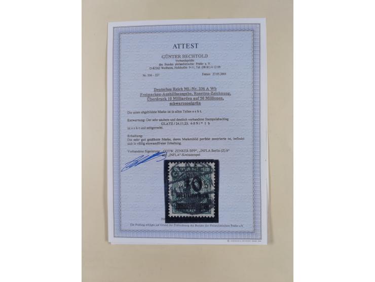 1916/23, gestempelte Sammlung inkl. Dienst mit besseren Marken und Farben. Dabei u.a. Mi.-Nr. 151Y (FA Peschl BPP), Mi.-Nr. 1