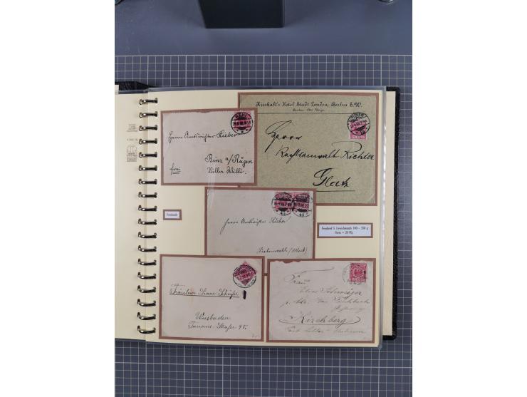 1872/1923, umfangreiche Sammlung mit ca. 800 Briefen,Karten und Ganzsachen. Am Anfang mit kleinem Teil “Hufeisentstempel”, an
