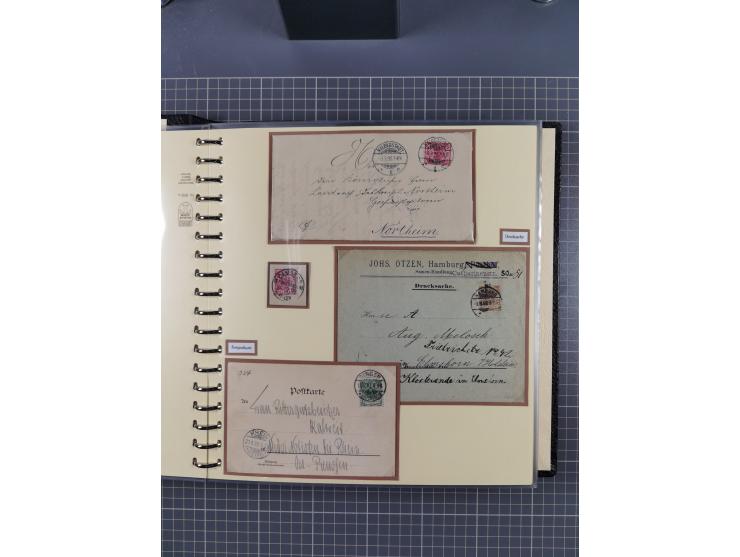 1872/1923, umfangreiche Sammlung mit ca. 800 Briefen,Karten und Ganzsachen. Am Anfang mit kleinem Teil “Hufeisentstempel”, an