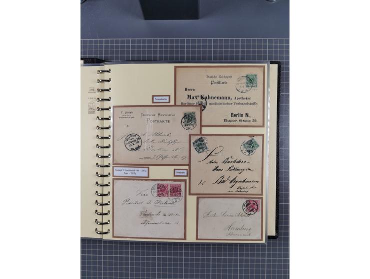 1872/1923, umfangreiche Sammlung mit ca. 800 Briefen,Karten und Ganzsachen. Am Anfang mit kleinem Teil “Hufeisentstempel”, an