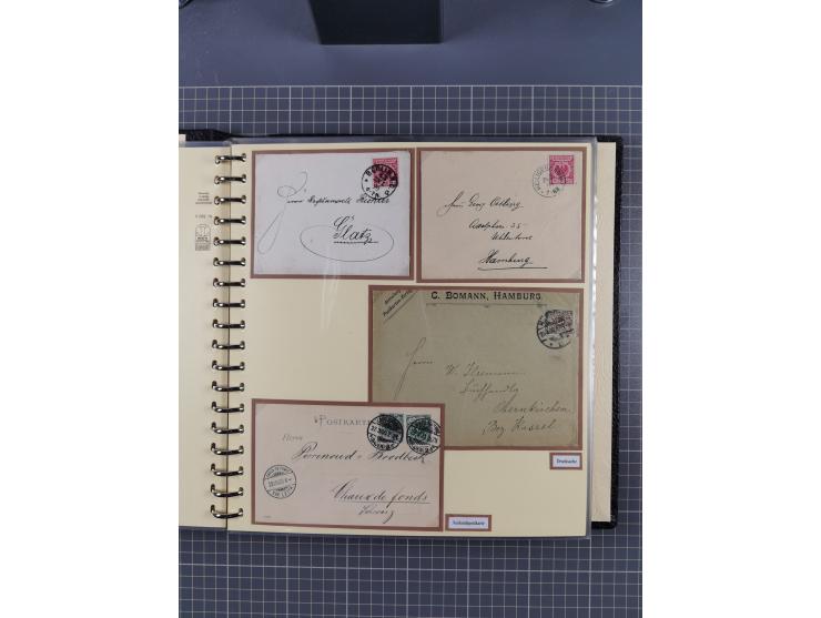 1872/1923, umfangreiche Sammlung mit ca. 800 Briefen,Karten und Ganzsachen. Am Anfang mit kleinem Teil “Hufeisentstempel”, an