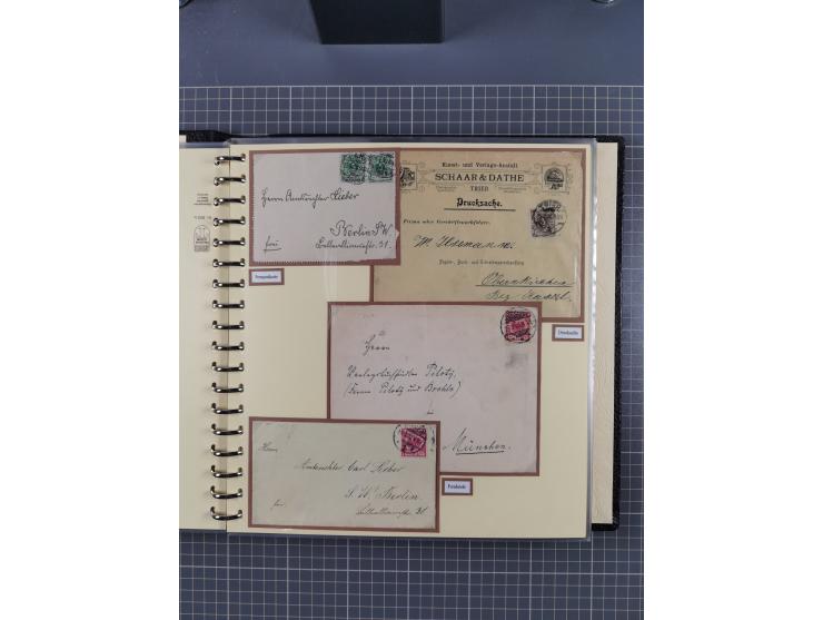 1872/1923, umfangreiche Sammlung mit ca. 800 Briefen,Karten und Ganzsachen. Am Anfang mit kleinem Teil “Hufeisentstempel”, an