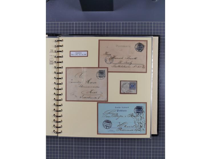 1872/1923, umfangreiche Sammlung mit ca. 800 Briefen,Karten und Ganzsachen. Am Anfang mit kleinem Teil “Hufeisentstempel”, an