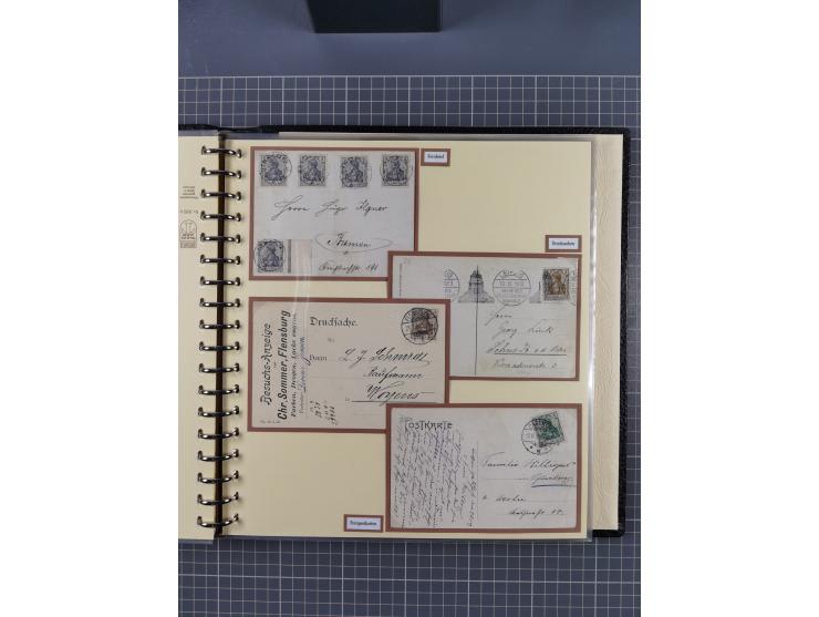 1872/1923, umfangreiche Sammlung mit ca. 800 Briefen,Karten und Ganzsachen. Am Anfang mit kleinem Teil “Hufeisentstempel”, an
