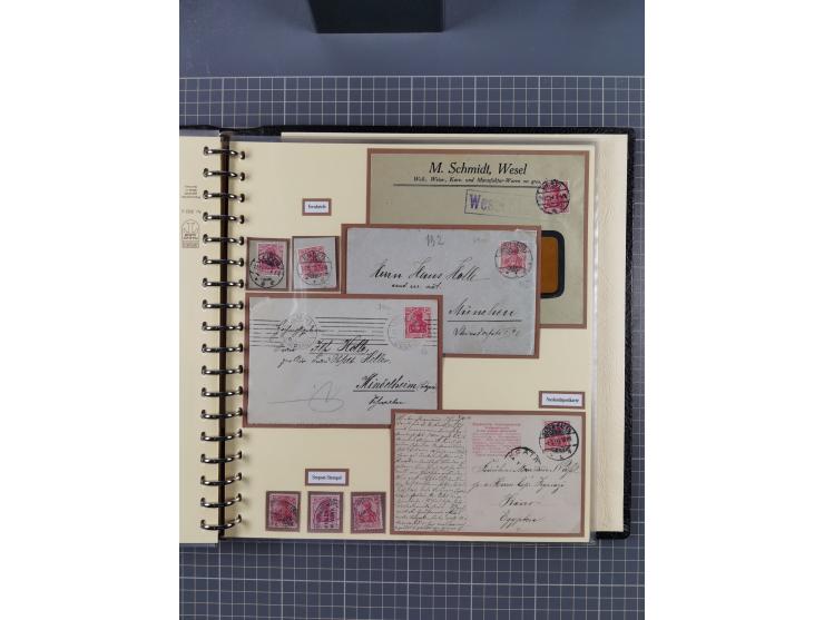 1872/1923, umfangreiche Sammlung mit ca. 800 Briefen,Karten und Ganzsachen. Am Anfang mit kleinem Teil “Hufeisentstempel”, an