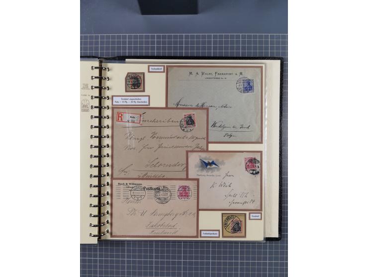 1872/1923, umfangreiche Sammlung mit ca. 800 Briefen,Karten und Ganzsachen. Am Anfang mit kleinem Teil “Hufeisentstempel”, an