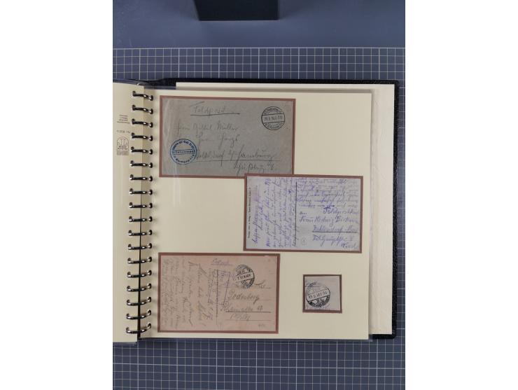 1872/1923, umfangreiche Sammlung mit ca. 800 Briefen,Karten und Ganzsachen. Am Anfang mit kleinem Teil “Hufeisentstempel”, an