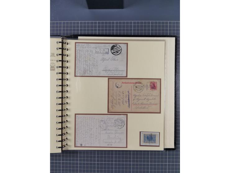 1872/1923, umfangreiche Sammlung mit ca. 800 Briefen,Karten und Ganzsachen. Am Anfang mit kleinem Teil “Hufeisentstempel”, an
